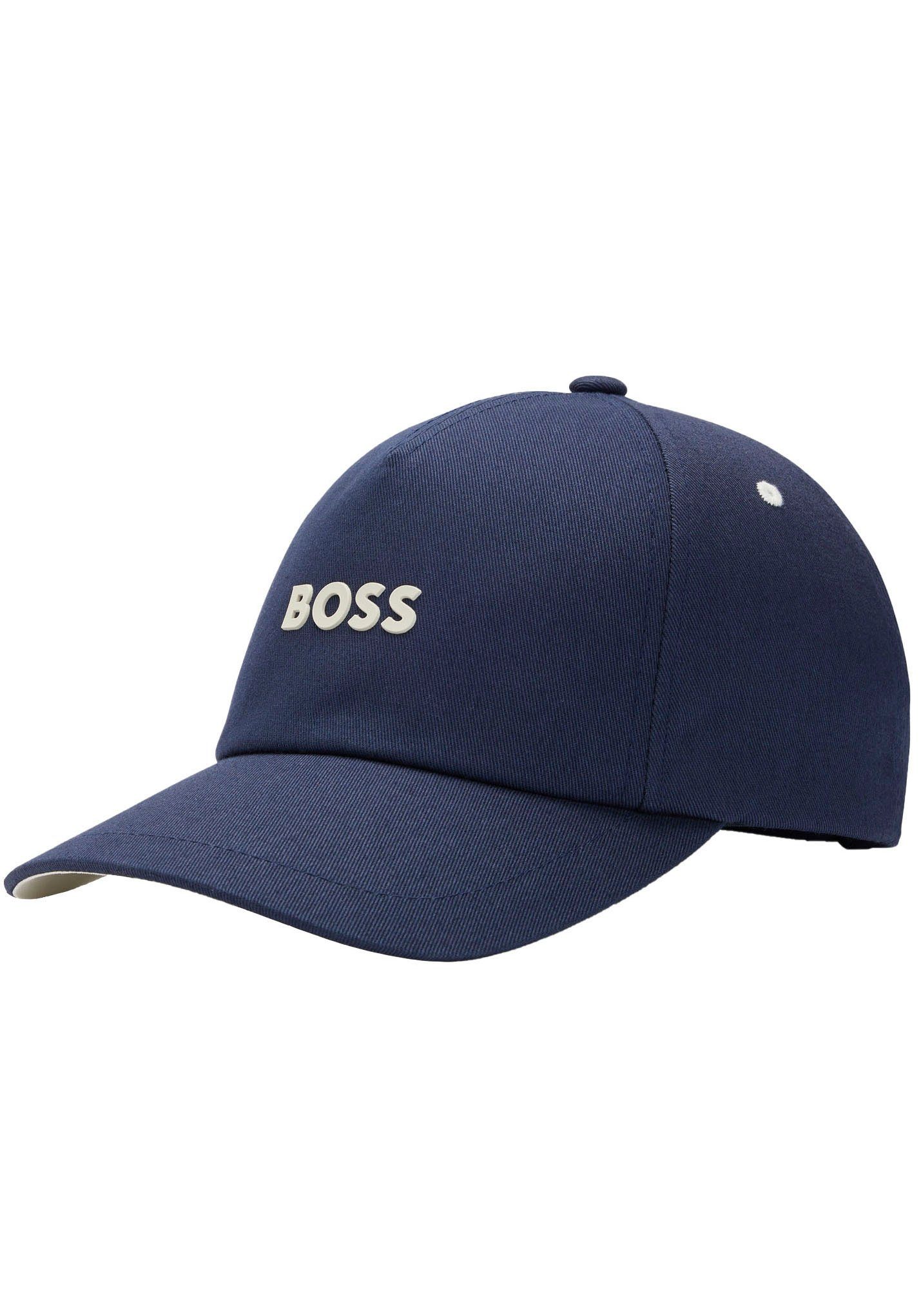 Fresco-3 dark-Blue Cap Baseball mit ORANGE BOSS Klettverschluss