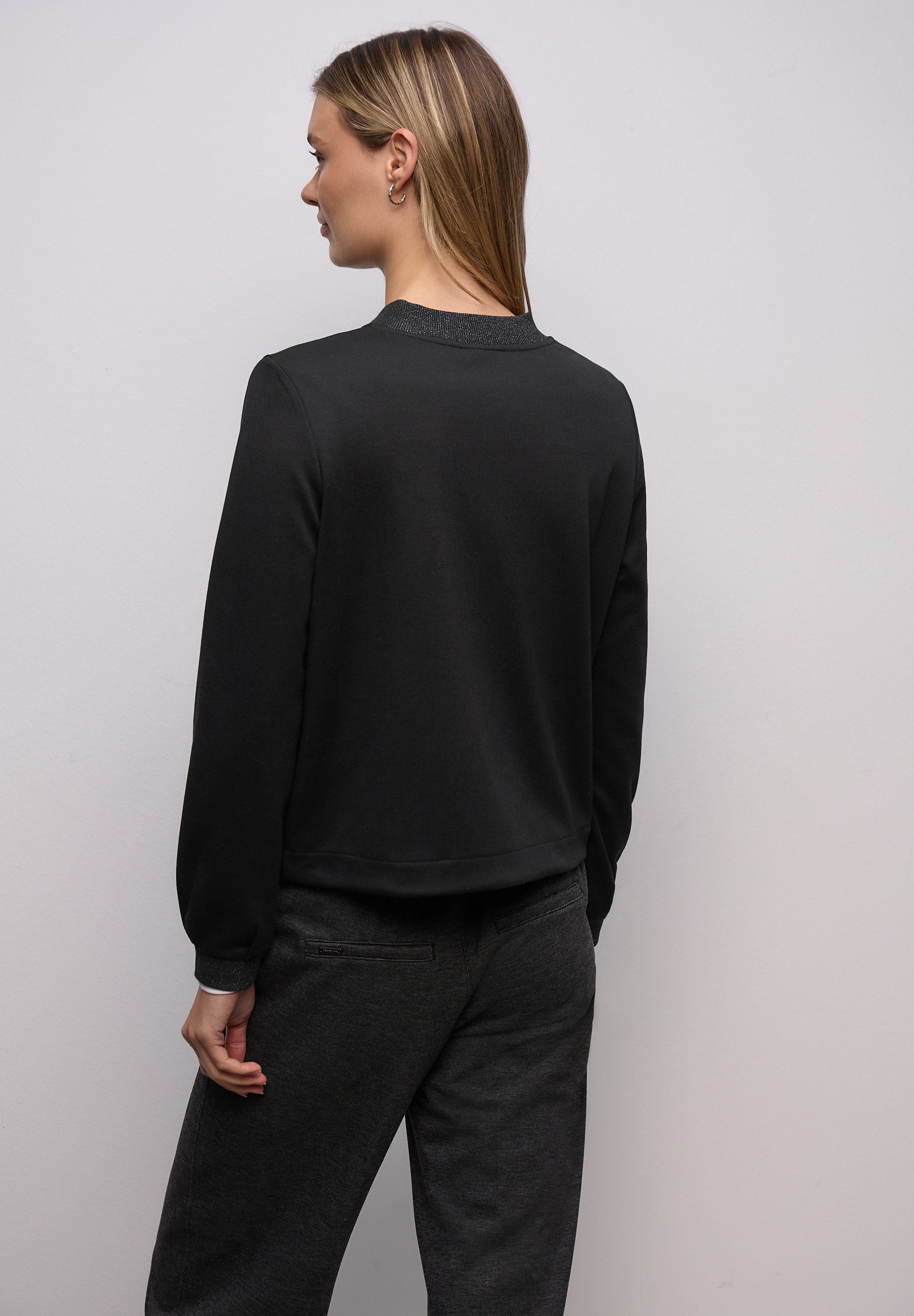 STREET ONE Sweatjacke in Blouson-Optik und mit Glitzer günstig online kaufen