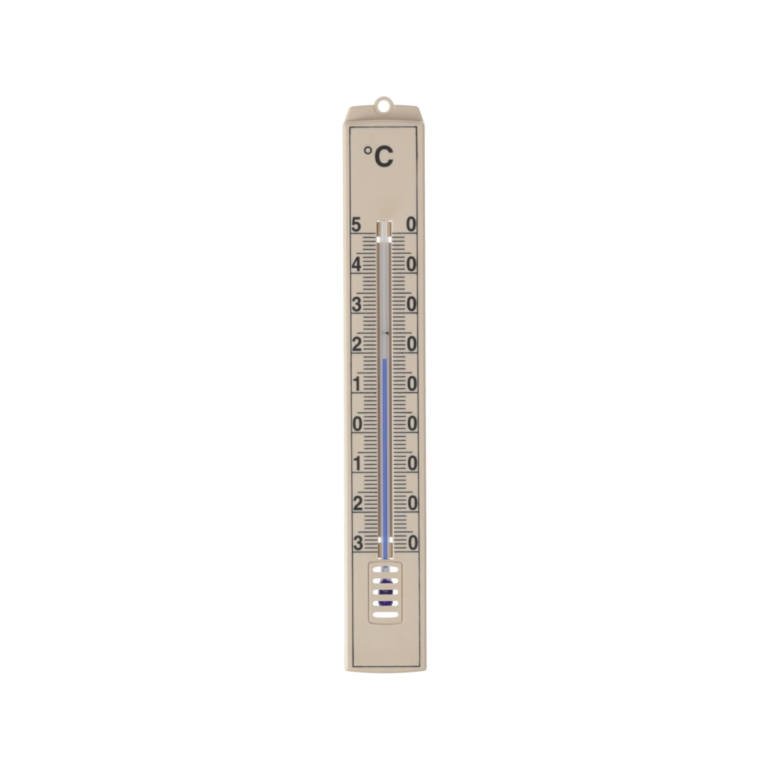Lantelme Raumthermometer 5 Stück Set Analog Thermometer Beige für Innen Zimmer Außen Garten, 5-tlg., Deutsche Herstellung, Temperatur -30 bis +50 °C, Maße 18 x 2,5 cm