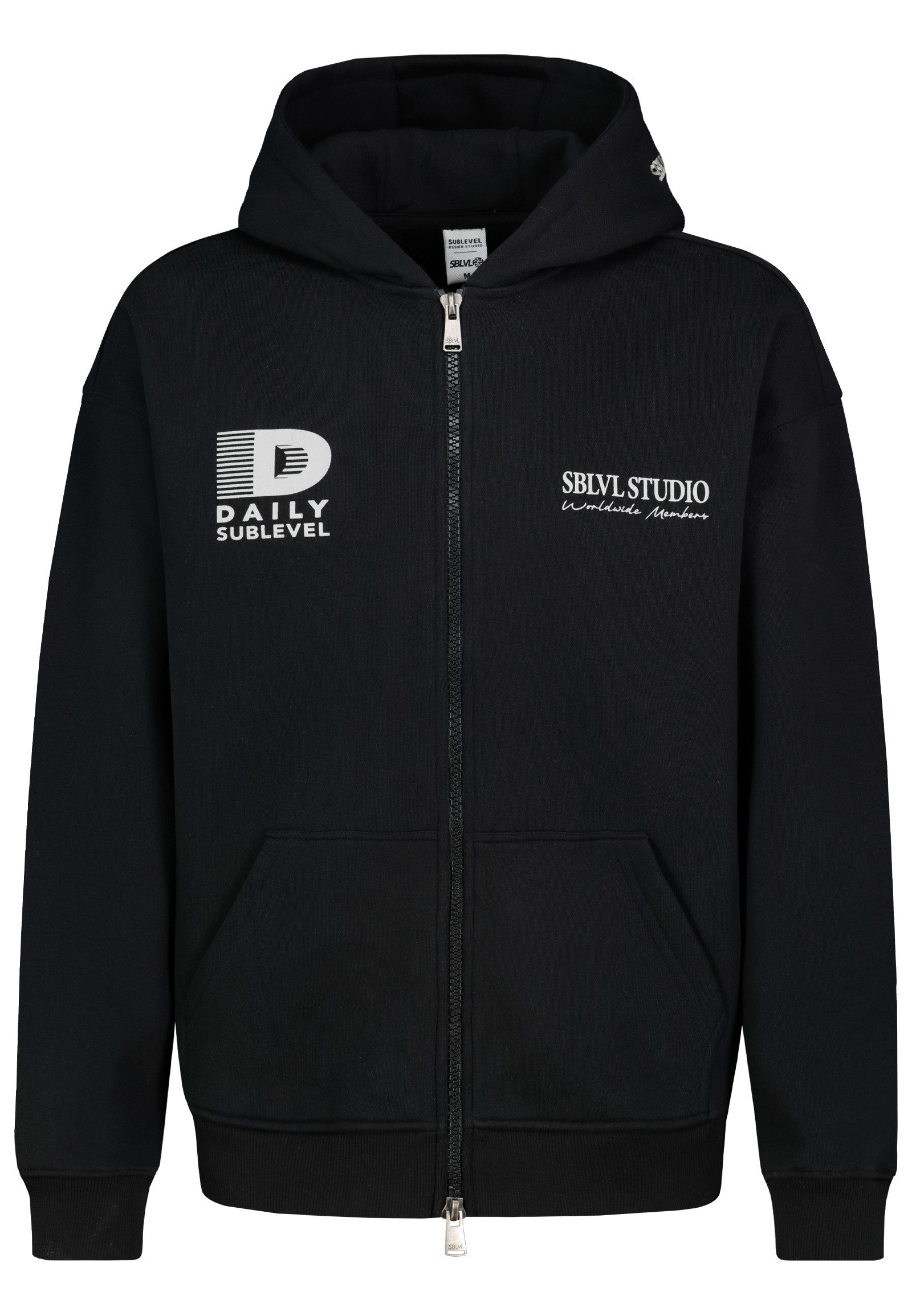 SUBLEVEL Kapuzensweatjacke Herren Sweatjacke mit Backprint Oversized Fit, unterschiedliche Prints