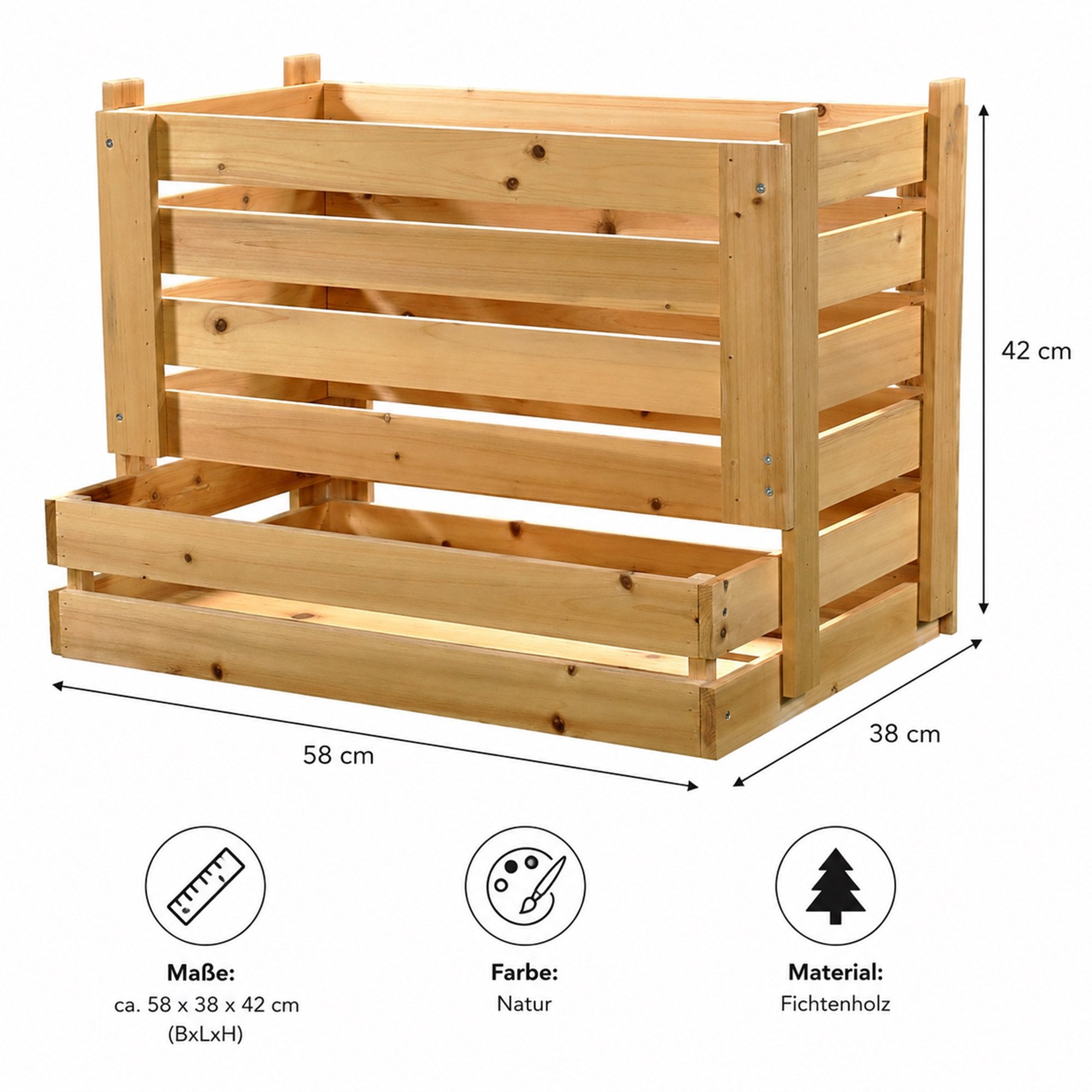 Mucola Holzkiste Universalkiste Apfelkiste Weinkiste Obstkiste (Stück, 1 St., 1-tlg), aus Holz
