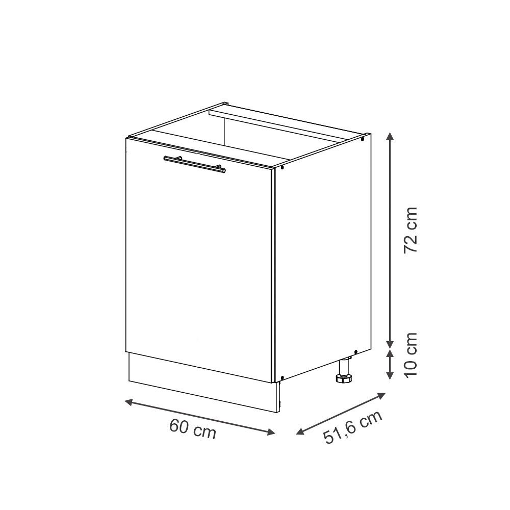Vicco Unterschrank Fame-Line, Goldkraft Eiche/Anthrazit, 60 cm 1 Tür ohne Arbeitsplatte (1-St) – Bild 2 von 5