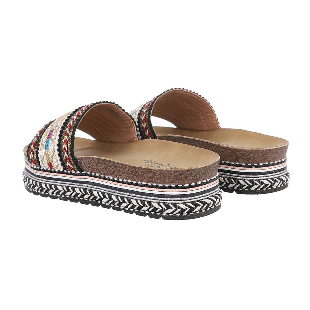 Ital-Design Damen Mules Freizeit Plateausandaletten (85960237) Flach Pantoletten in Schwarz