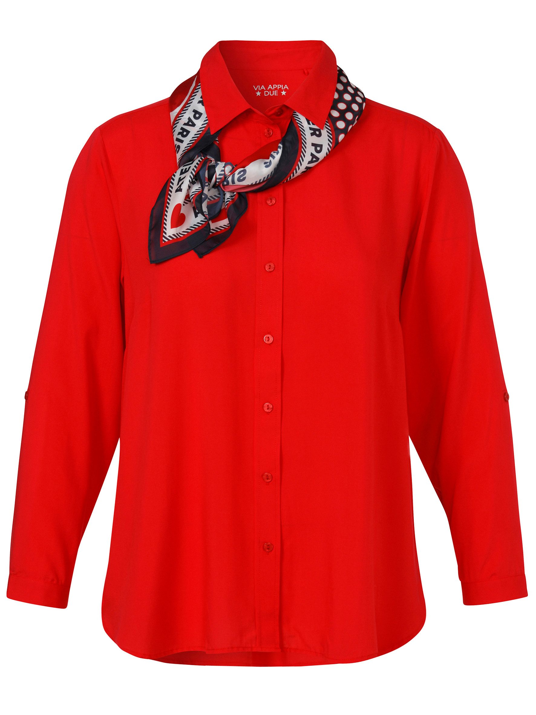 VIA APPIA Langarmbluse Bluse Hemdkragen 1/1 Arm Knöpfe