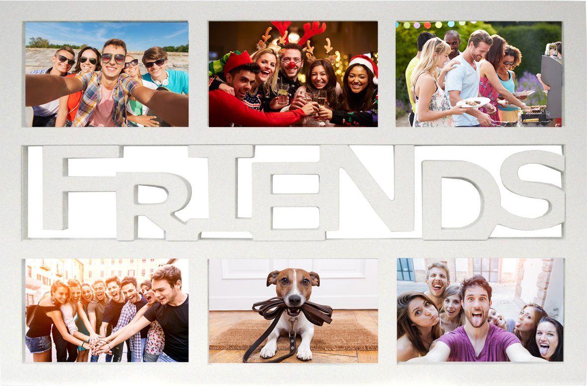 empireposter Bilderrahmen Collage FRIENDS Collage Bilderrahmen Format 48x33 für 6 Bilder 10x15 cm