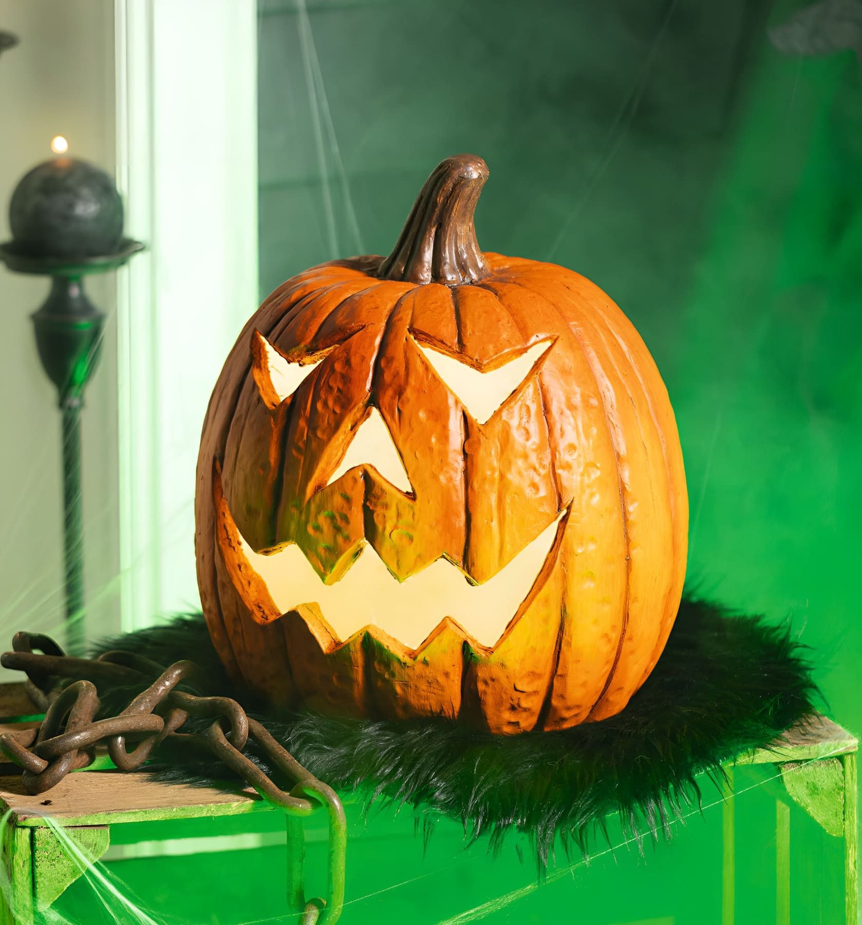 Dekoleidenschaft LED-Dekofigur "Spooky" LED Kürbis orange, günstig online kaufen