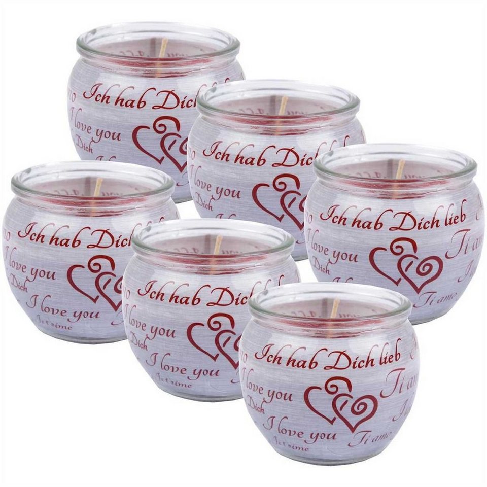 Duftkerze im Glas Valentinstag Geschenk Kerze Duft Motiv bis zu 110h Brenndauer