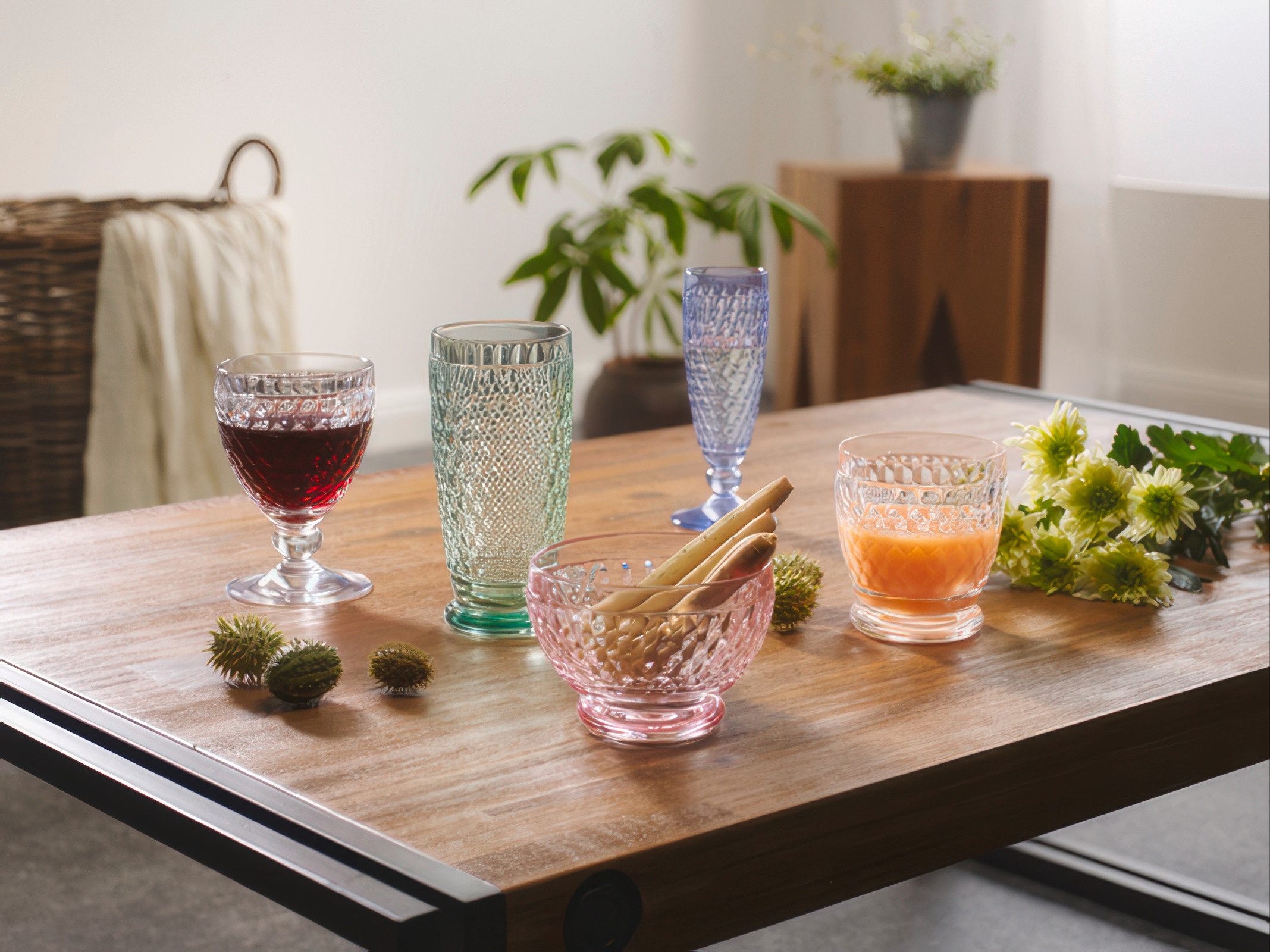 Villeroy & Boch Sektglas Boston Coloured, Kristallglas, Spülmaschinengeeignet, Blau, Boston, H: 16.3cm