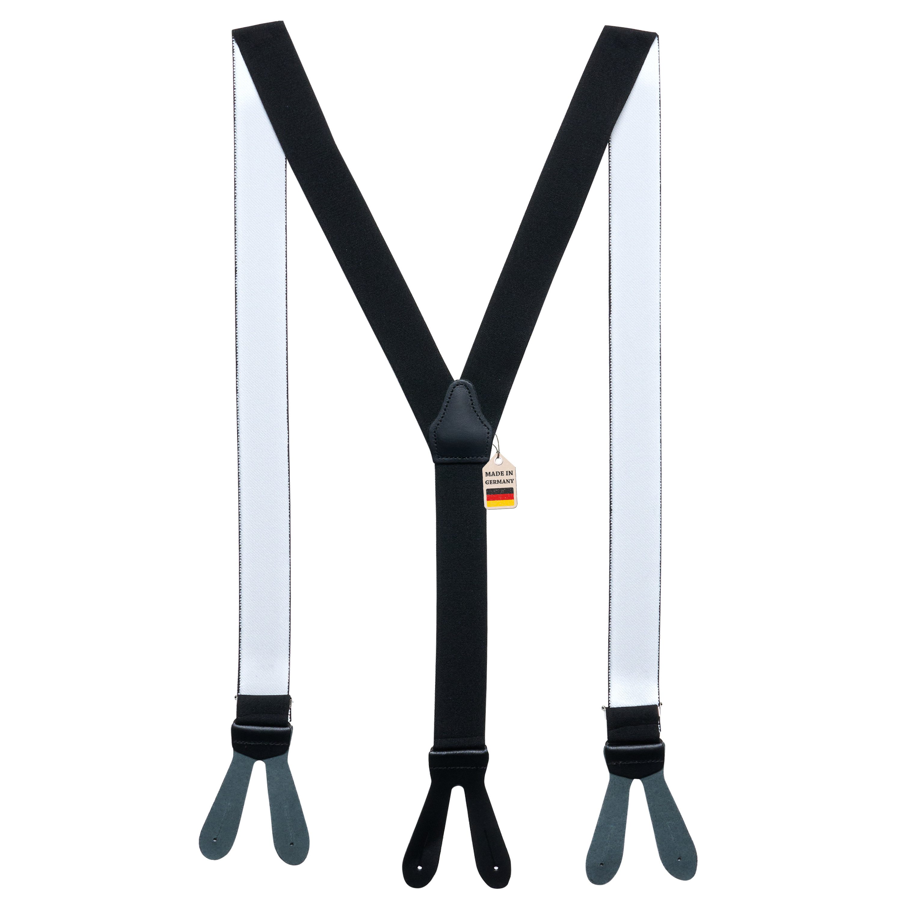 ZUKUNFTSENKEL Hosenträger Hosenträger Herren 3,5 cm Breite Y-Form mit Knopfverschluss (Deutsche Produktion, Komfortabel) Lederriemen Knopfverschluss, ohne Clips