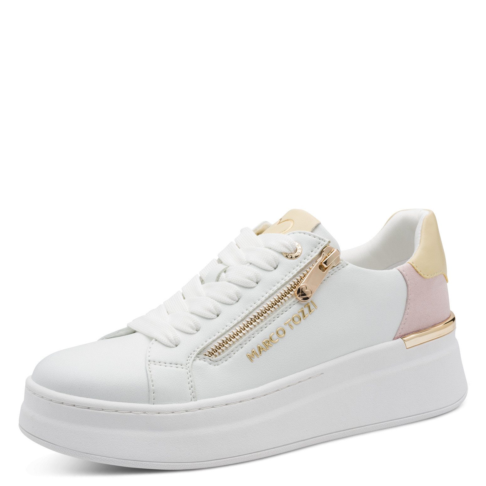 MARCO TOZZI Plateausneaker Freizeitschuh, Halbschuh, Schnürschuh mit Außenreißverschluss