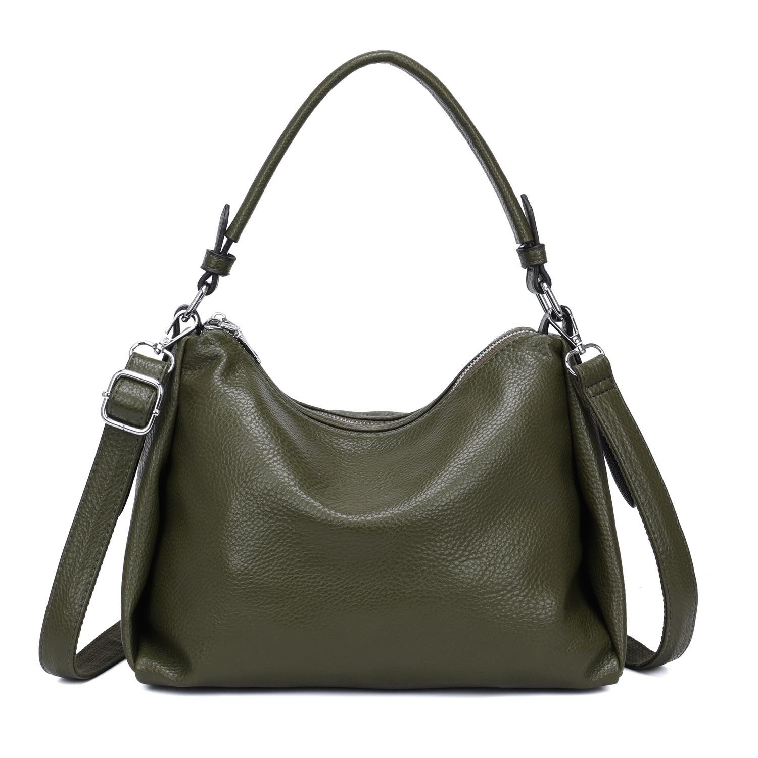 Schultertasche DAMEN TASCHE SHOPPER Umhängetasche Crossover Hobo Bag Leder Optik