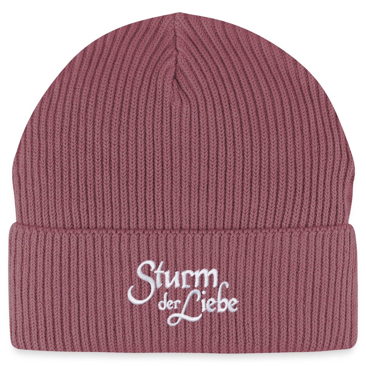 Spreadshirt Beanie Sturm der Liebe Offizielles Logo Gestickt Bio Fisherman Beanie Mütze (1-St)
