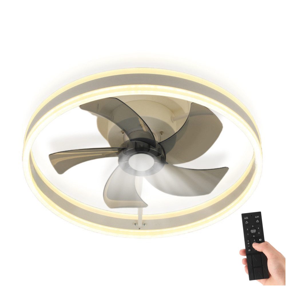 LETGOSPT Deckenventilator LED Deckenlampe mit Fan, günstig online kaufen