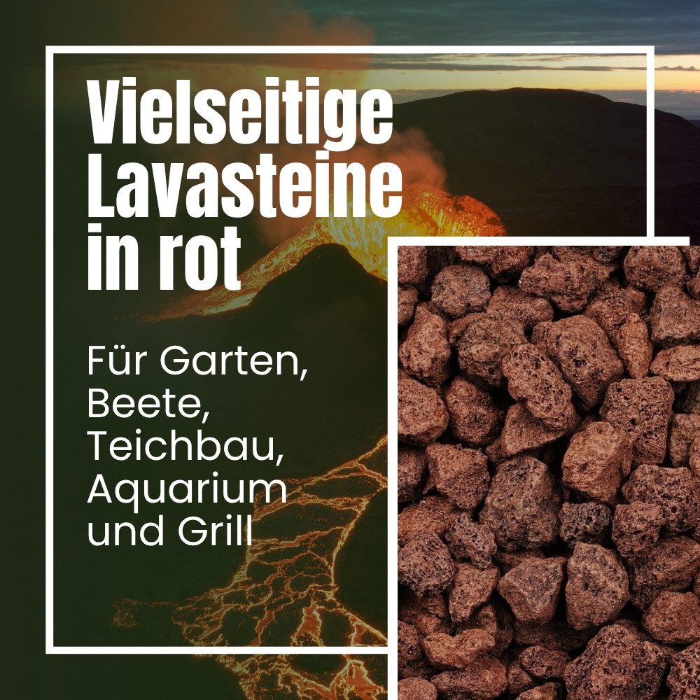 GarPet Lavasteine Lavasteine 20L Garten Lavagranulat Aquarium Lavastein Grill Lava Rot
