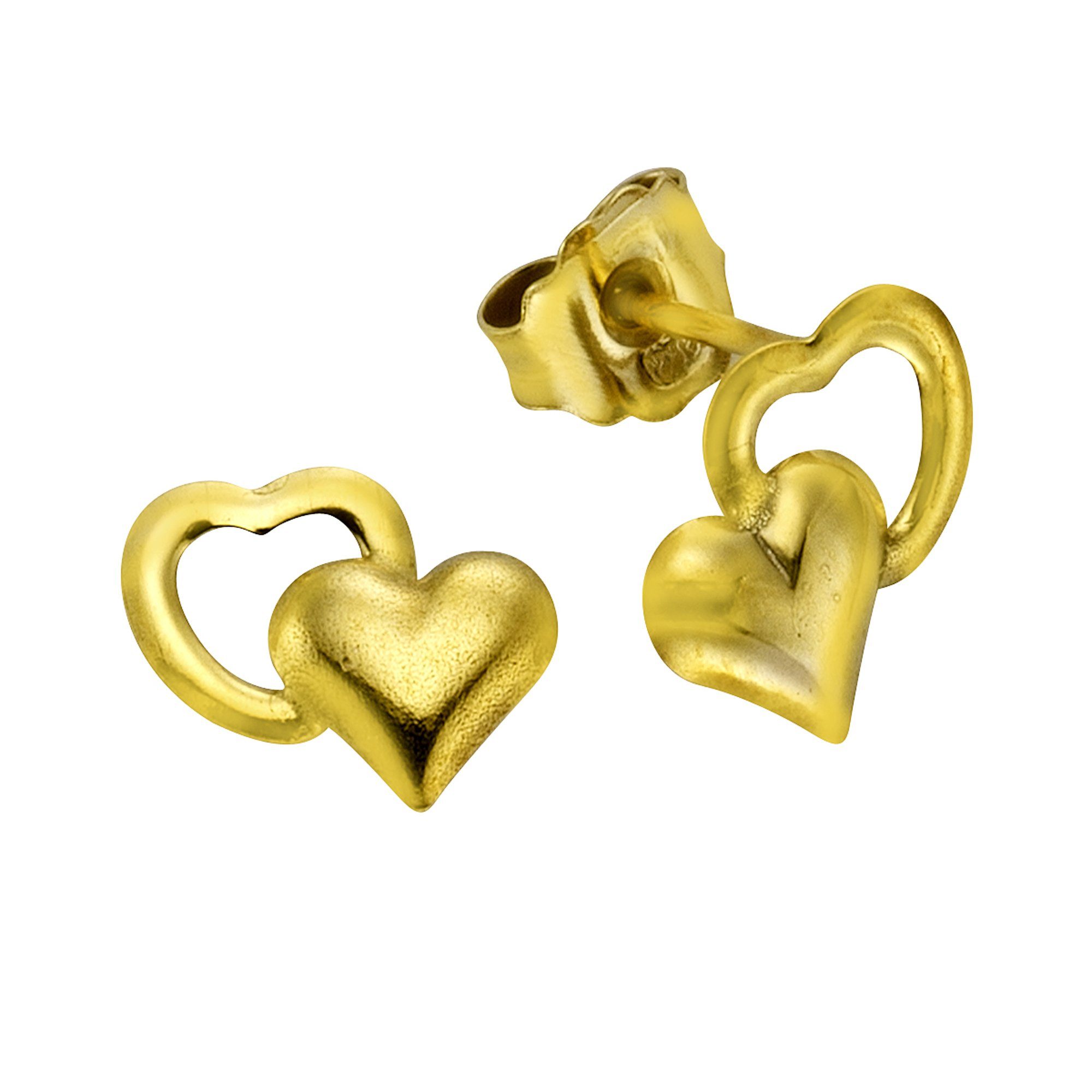 Herz, die Geschenk 333 Ohrstecker Kleinen Paar Das Zeeme Gold ideale für Motiv
