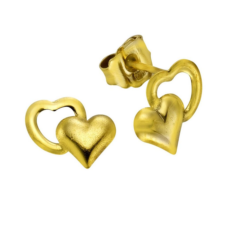 Zeeme Paar Ohrstecker Gold 333 Motiv Herz, Das ideale Geschenk für die  Kleinen