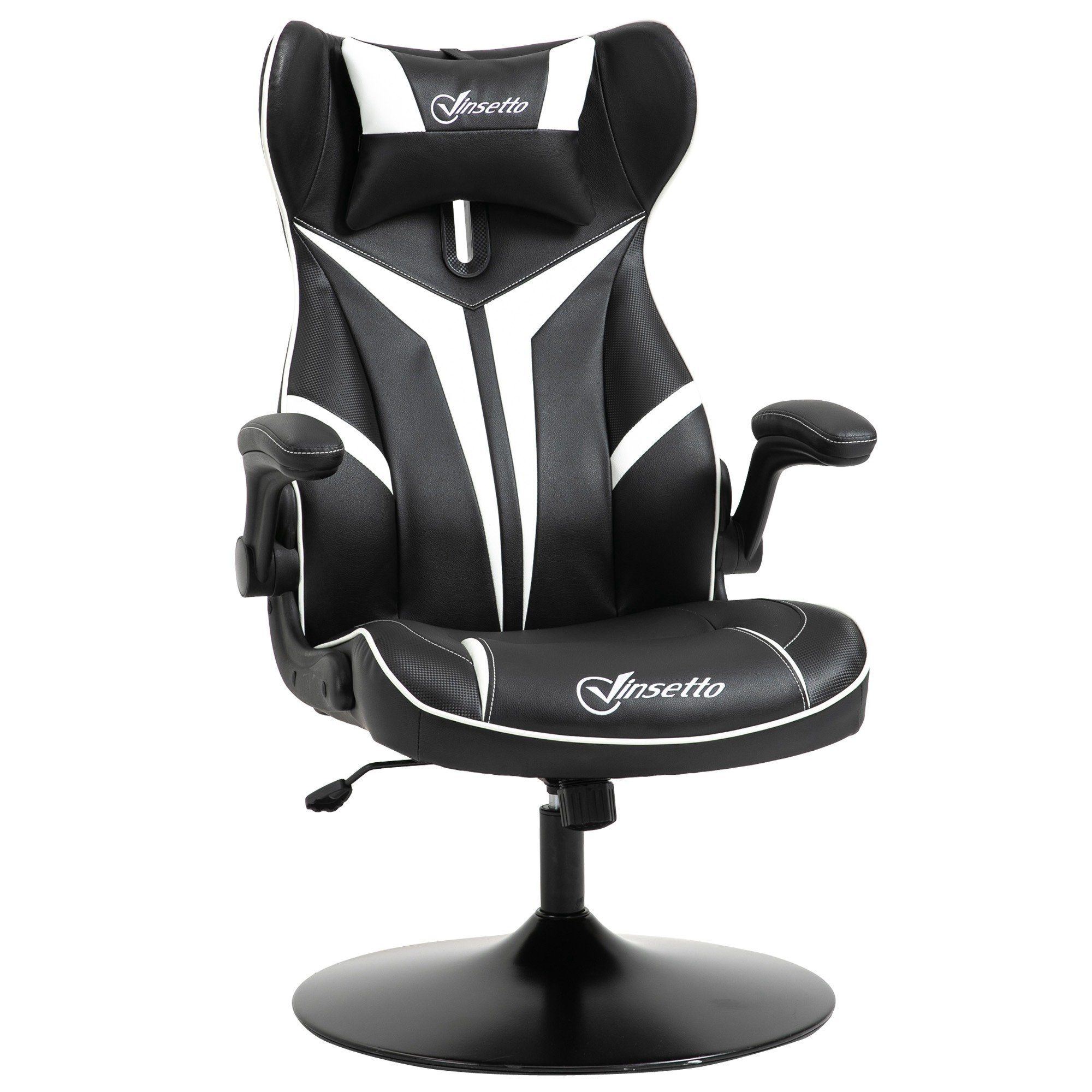 Vinsetto Schreibtischstuhl schwarz/weiß Stuhl | schwarz/weiß ergonomisch Gaming