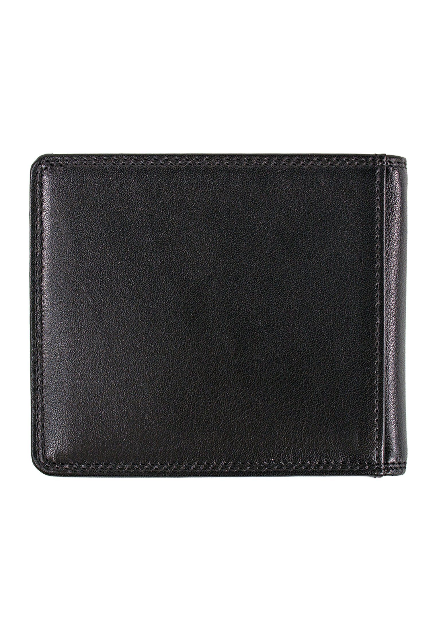 Braun GOLF mit schwarz, 8 SECURE Büffel Geldklammer Kartenfächern Geldbörse 8CS RFID-Schutz, und Dollarclip
