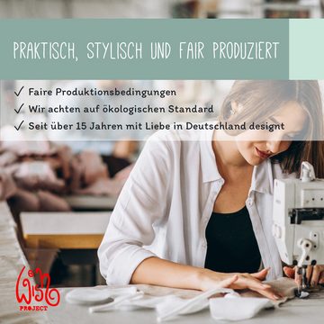 Wishproject® Dreieckstuch Damen Tuch, Halstuch in Grau, Grün mit Blüten & Blättern, Hergestellt in Deutschland, Hochwertige Materialien