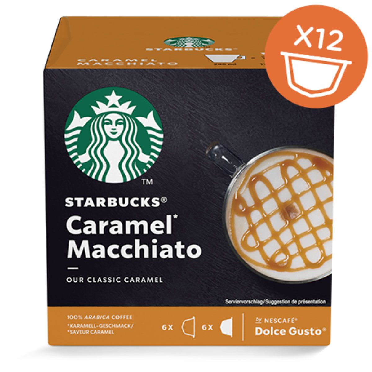 Starbucks Kaffee, Starbucks Dolce Gusto Caramel Macchiato Arabica Kaffee 12 Kapseln