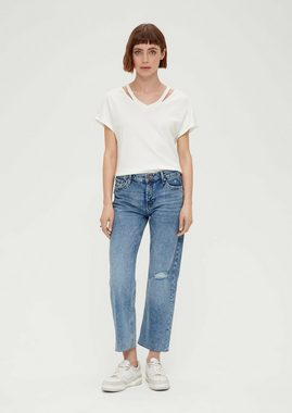 s.Oliver Kurzarmshirt Baumwollshirt mit Cut-outs im Relaxed Fit Cut Out