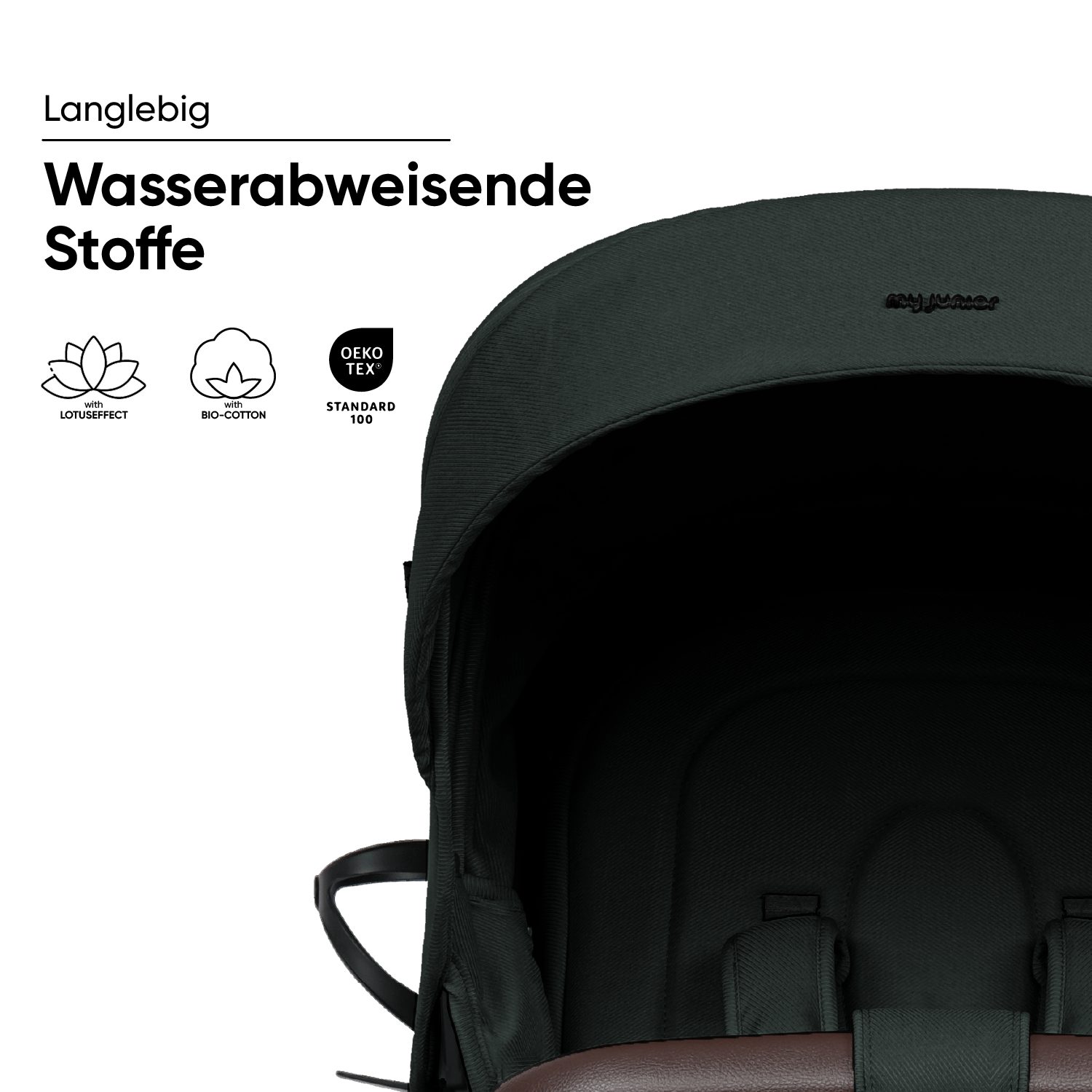 my junior Kinder-Buggy my junior® PLIA² Pine Forest, (3-tlg), großer Komfortbuggy mit Luftkammerreifen