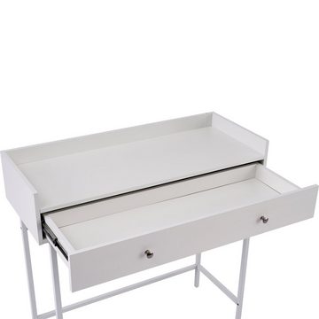 OKWISH Sideboard (Schminktisch Mit ein Schubladen und Spiegel, Kommode), 95 x 40 x 93 cm, Weiß