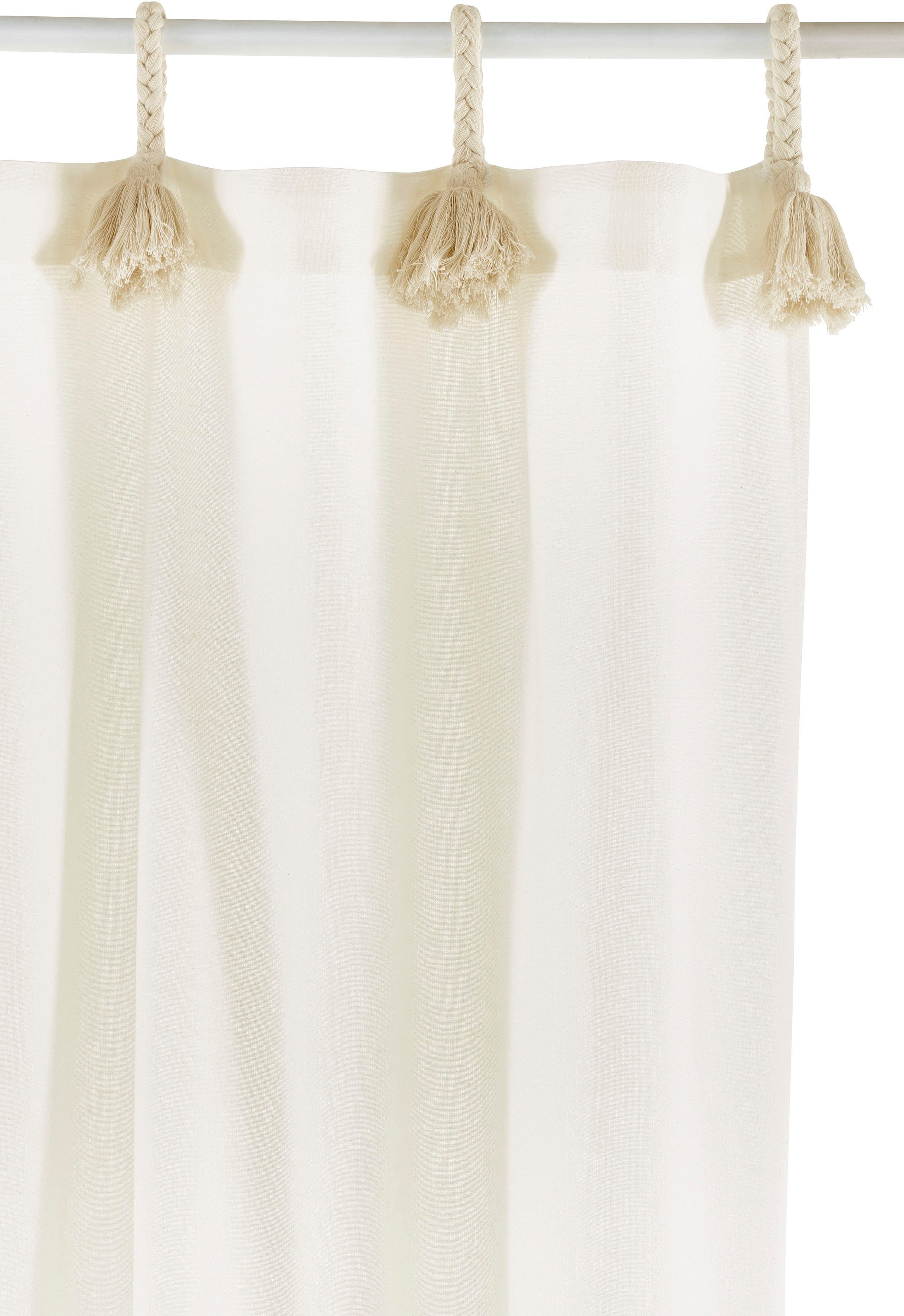 Vorhang Jada, LeGer Schlaufen Gercke, by blickdicht, Größen St), verschiedene Lena gewebt, wollweiß Home (1 blickdicht, Bio-Baumwolle