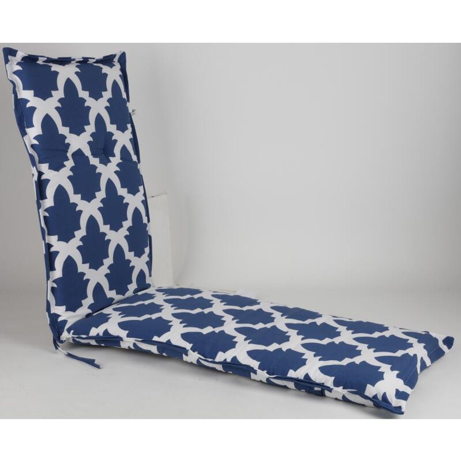 Relax-Auflage Polster BURI Garten weiß Bankauflage blau Sitzkissen Sylt 180x50x6cm