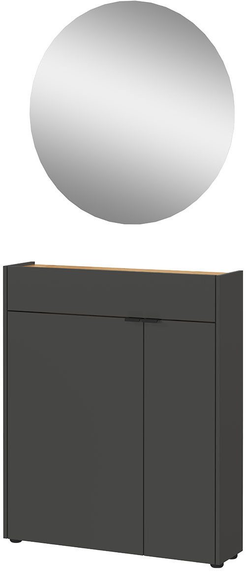GERMANIA Garderoben-Set Ameca, (2-St), Garderoben-Set bestehend aus Mehrzweckschrank und Spiegel