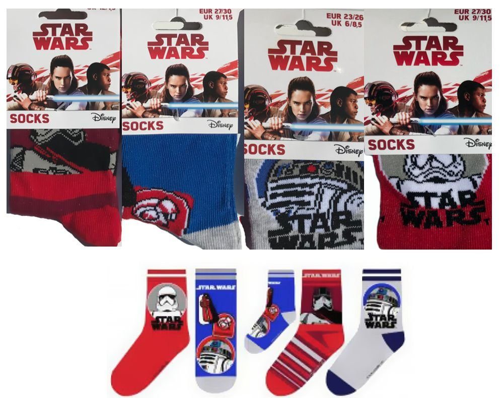 Star Wars Strümpfe STAR WARS Kindersocken Strümpfe Jungen + Mädchen 23/26 27/30 31/34 Star Wars