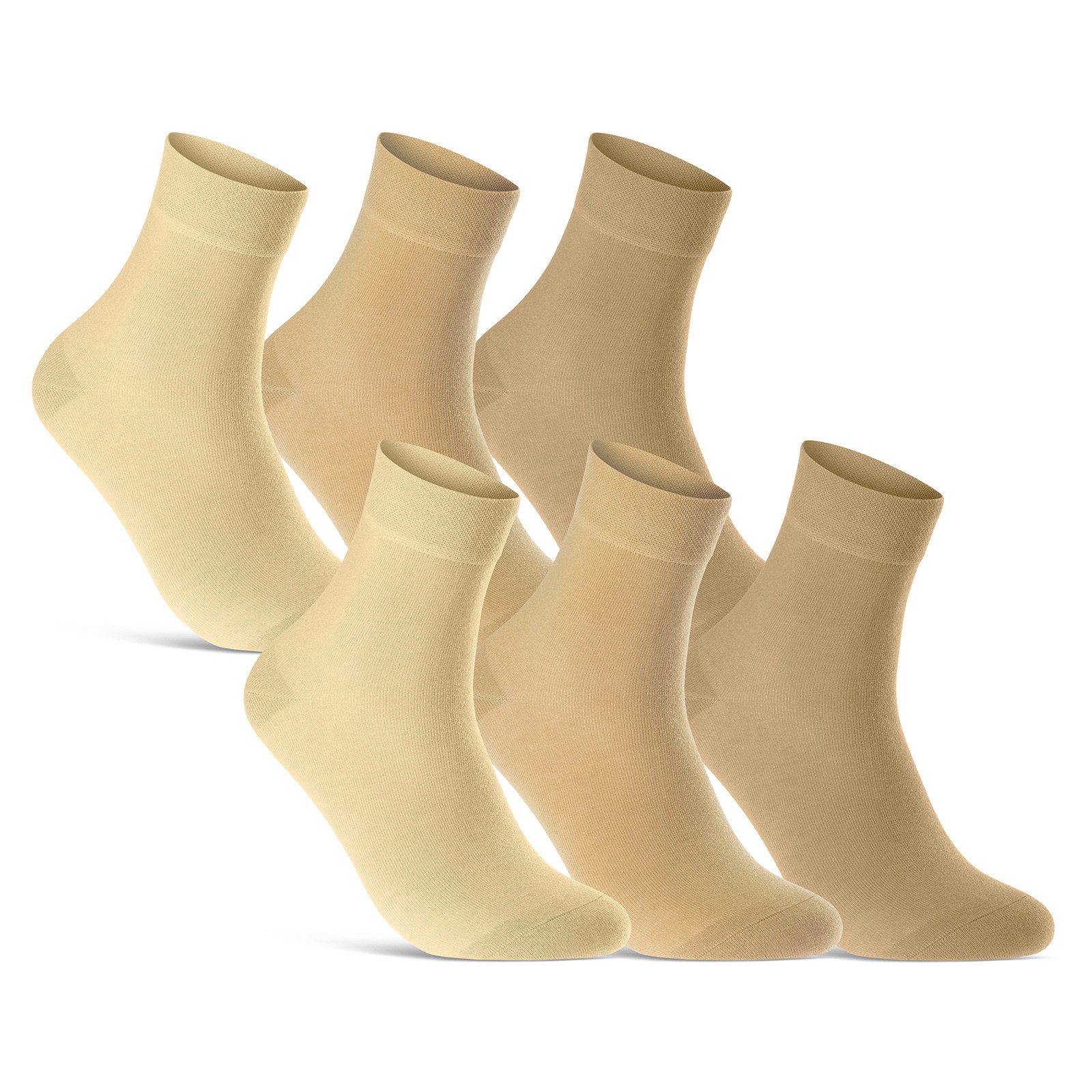 sockenkauf24 Kurzsocken 6 oder 12 Paar Damen&Herren kurze Socken ohne Naht und ohne Gummibund (6-Paar) Soft Bündchen ohne Gummi WP