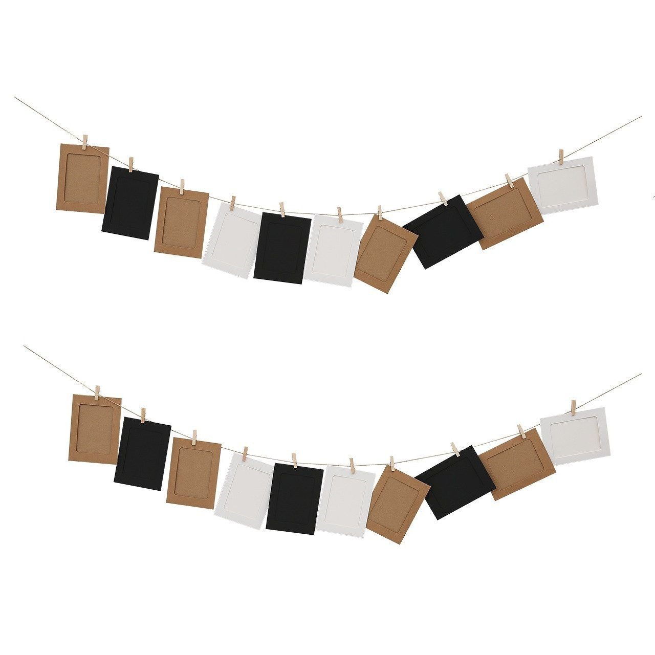 Refttenw Bilderrahmen-Set 20-St Papier-Fotorahmen mit Holzclips günstig online kaufen