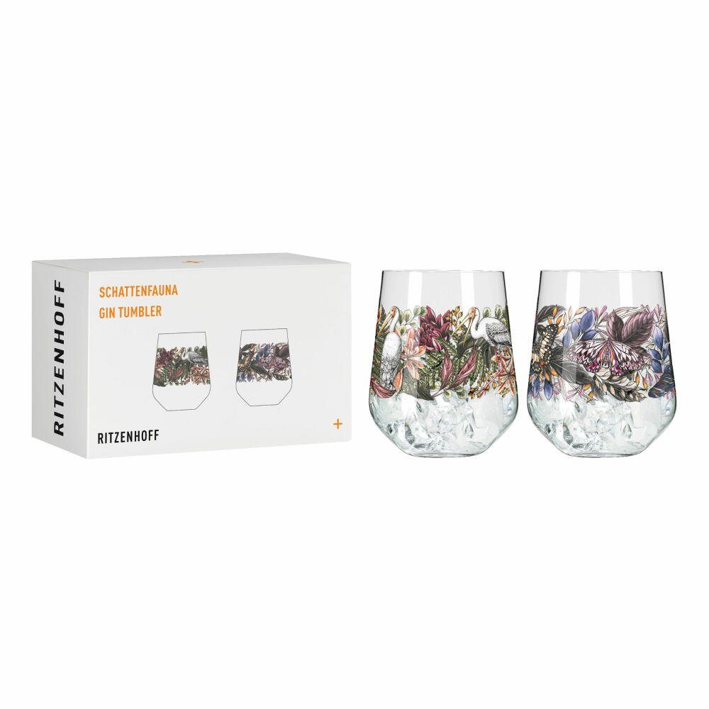 Ritzenhoff Tumbler-Glas »Schattenfauna Gin-Tumbler 2er-Set 001«,  Kristallglas, Made in Germany