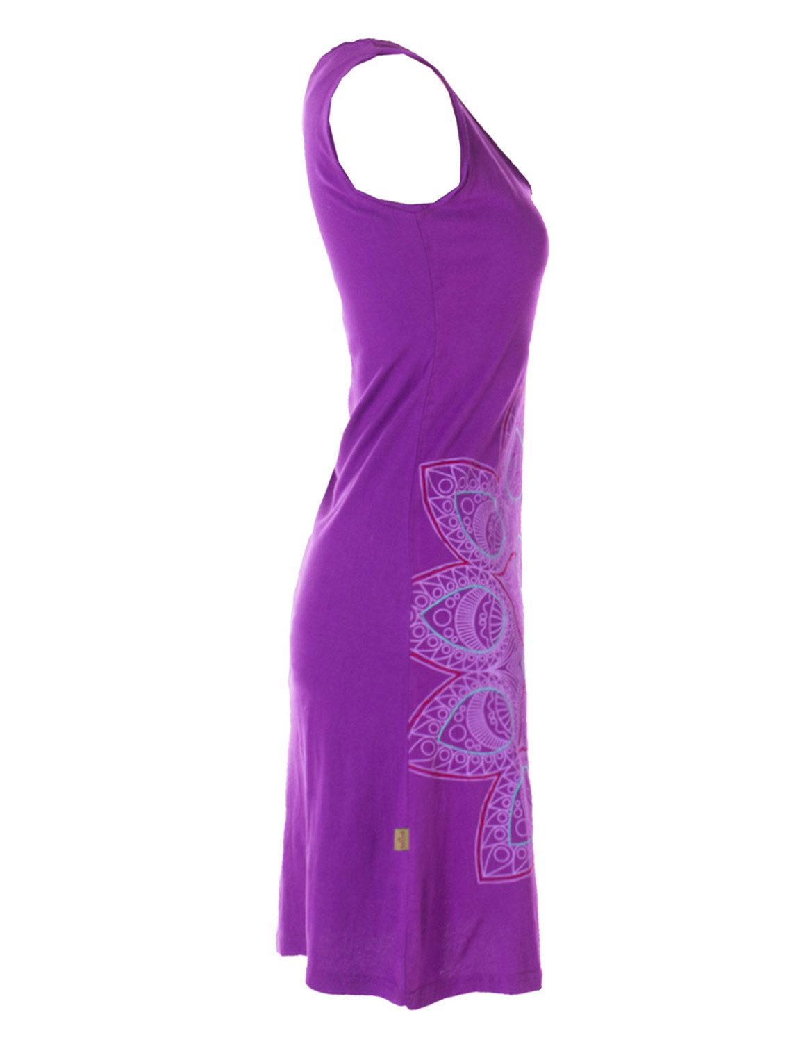 Vishes Sommerkleid Ärmelloses Jersey Kleid Baumwolle Mandala Print Sommer Alternative Mode, Boho, Hippie, Ethno, Festival