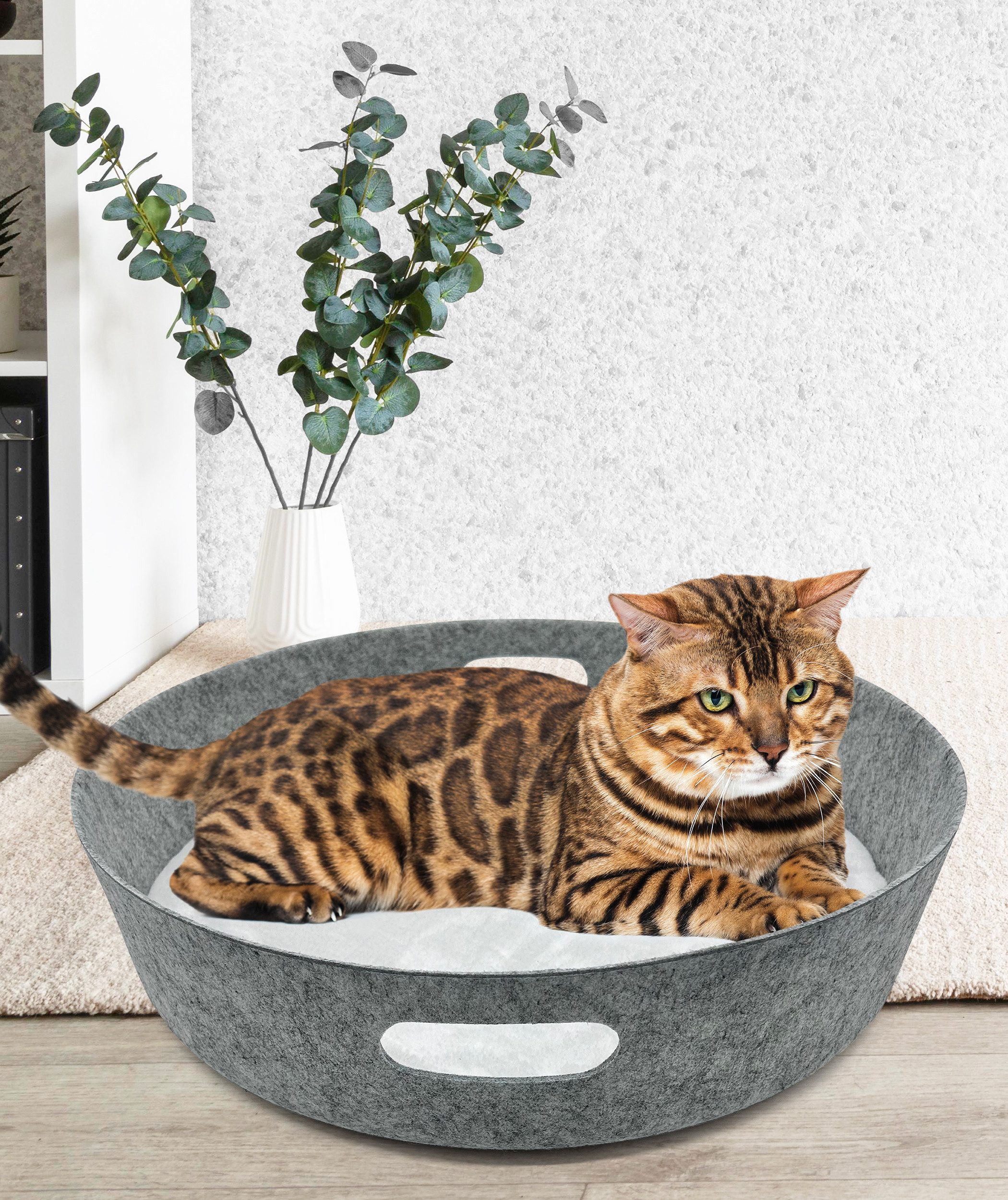Pisi & Bili Tierbett Katzenbett, Katzenkorb aus Filz, Katzen Zubehör, mit w günstig online kaufen