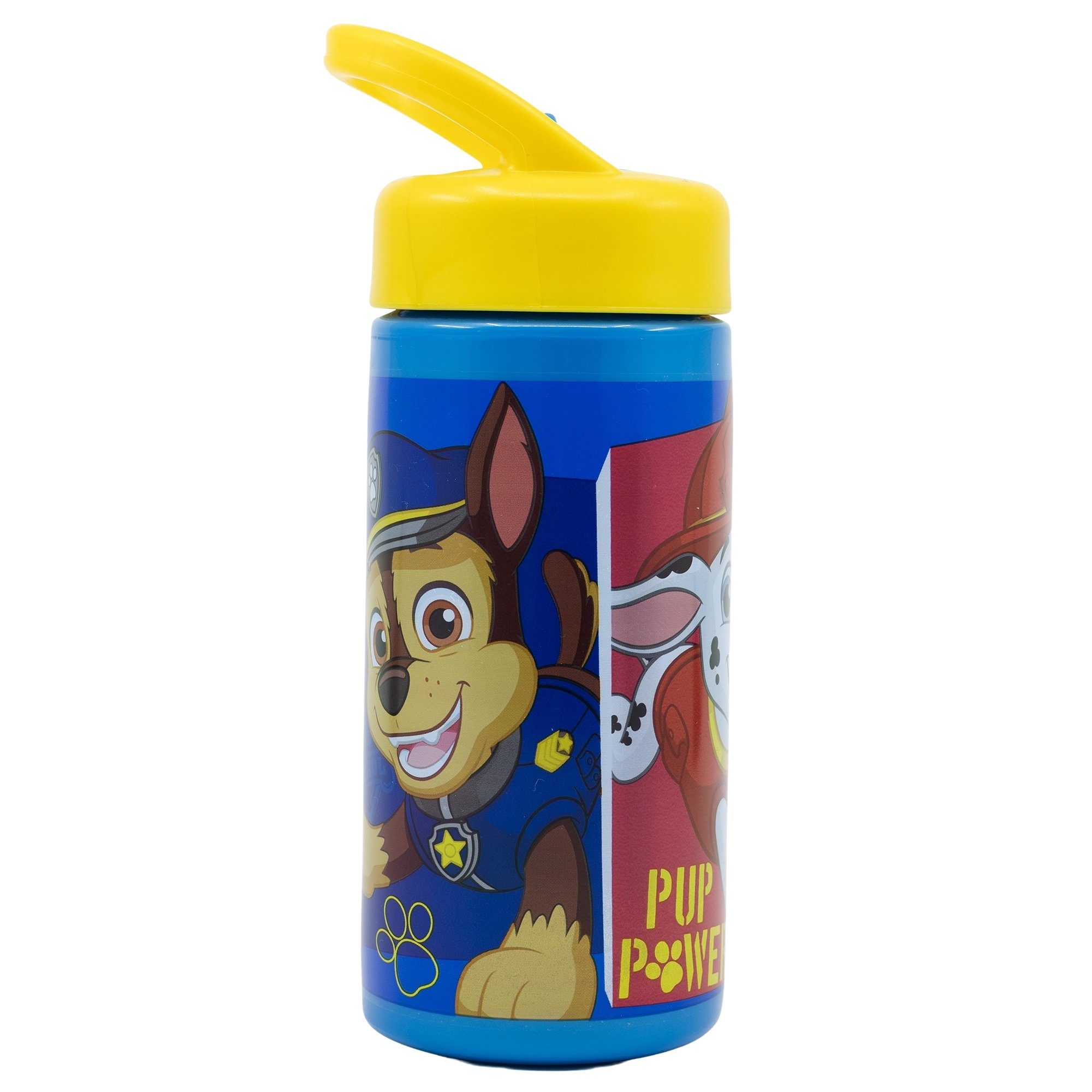 Kinderflasche POWER, mit Trinkkappe PATROL & PAW 410 frei Trinkflasche BPA PUP Griff ml