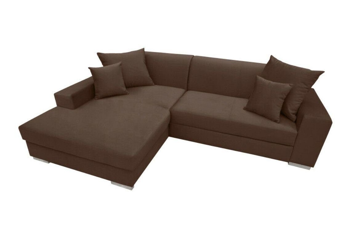 JVmoebel Ecksofa, Sofa Schlafsofa Designer Sofas mit Bettfunktion Ecksofa Couch NEU Braun