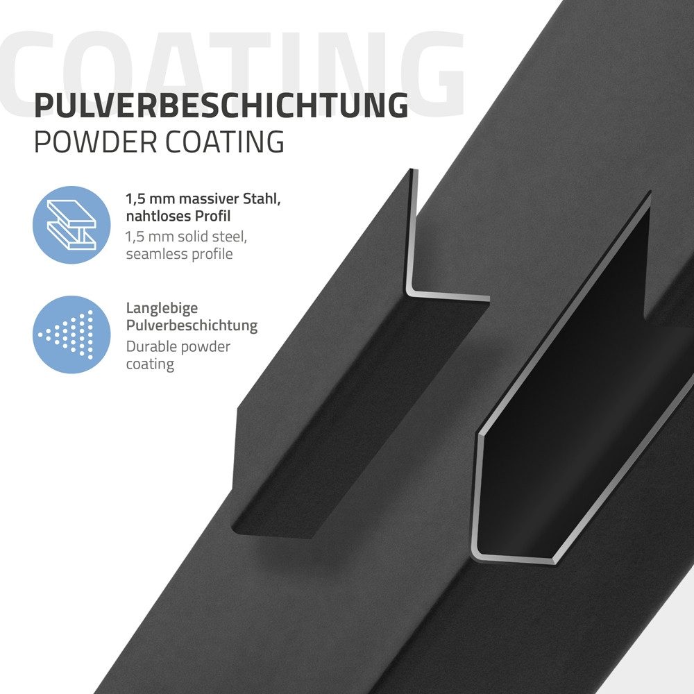 ML-DESIGN Tischbein Tischbeine Metall Schwarz Tischgestell Spider Outdoor wetterfest, Tischfüße X-Form Tischkufen Stahl Untergestell Möbelfüße 120x78x72 cm