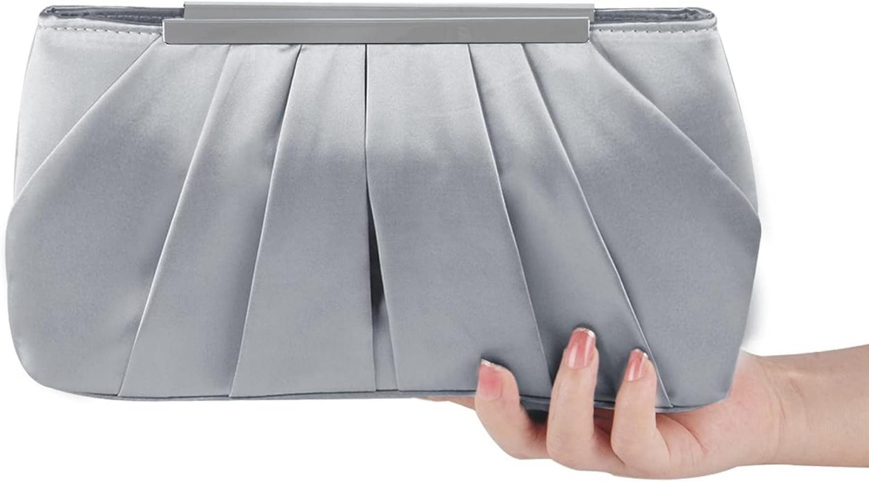 Bextsrack Abendtasche Damen Satin Abendtasche Elegante Satin Plissee Abend Clutch