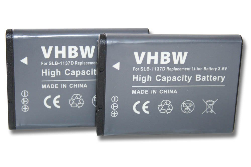 vhbw Kamera-Akku Ersatz für Samsung SLB-1137d für Kamera / Camcorder Digital (750mAh, 3,6V, Li-Ion) 750 mAh