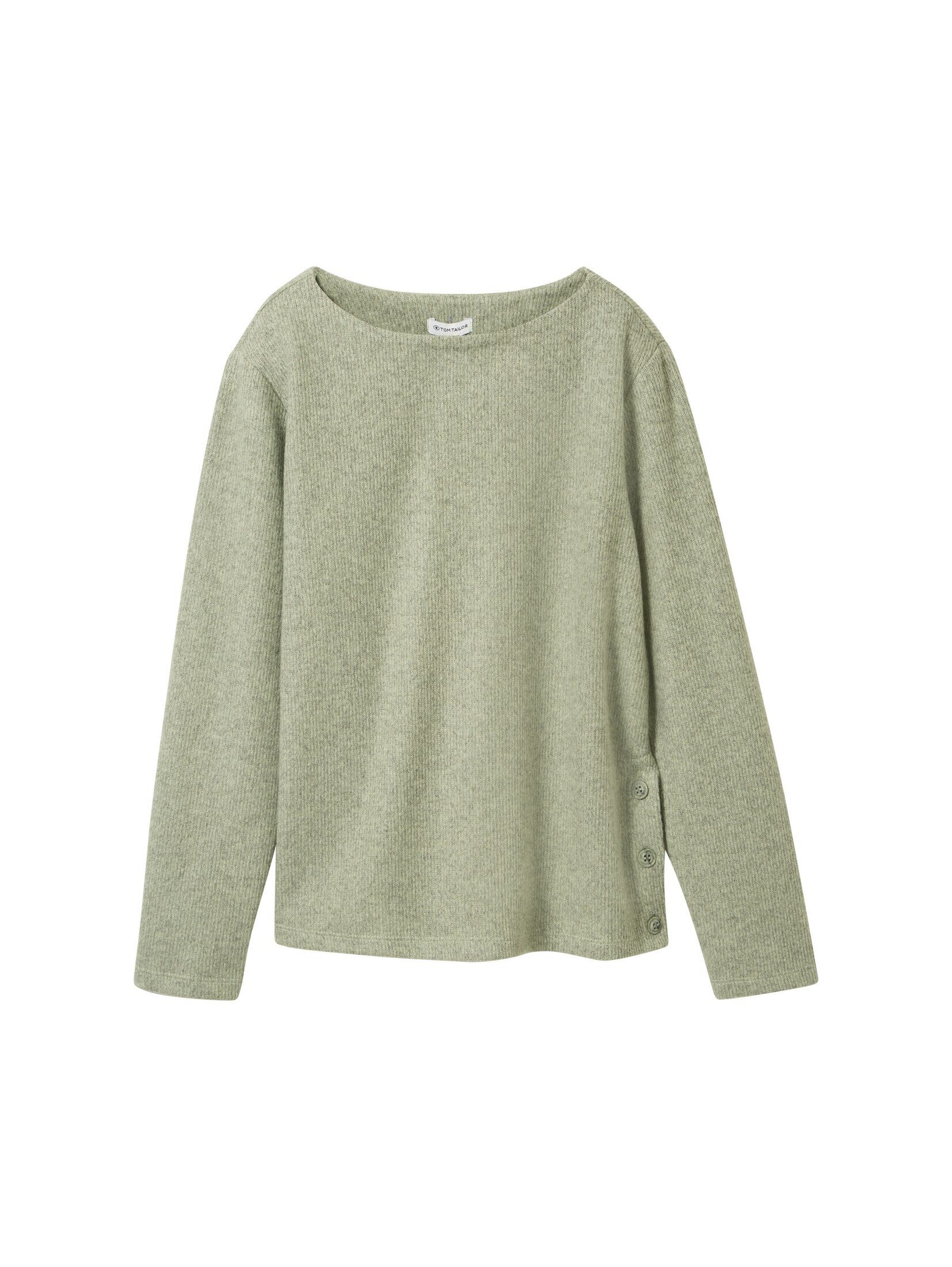 TOM TAILOR Sweatshirt Strick & Sweatshirts Soft-Touch Sweatshirt mit Knopf- günstig online kaufen