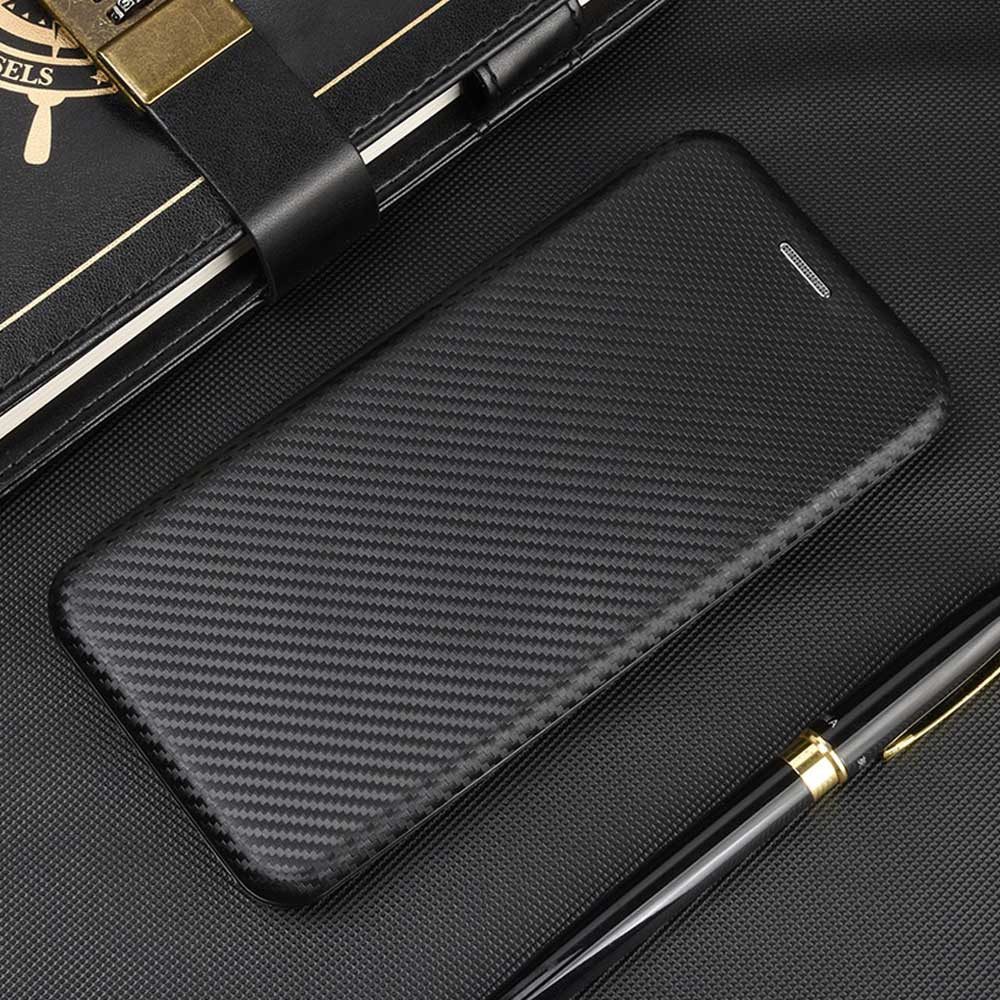 FITSU Handyhülle Handyhülle für Samsung Galaxy S24 Plus Case im Carbon Design Schwarz 6,7 Zoll, Handytasche mit Carbon Optik, stabile Schutzhülle mit Magnetvers – Bild 3 von 4