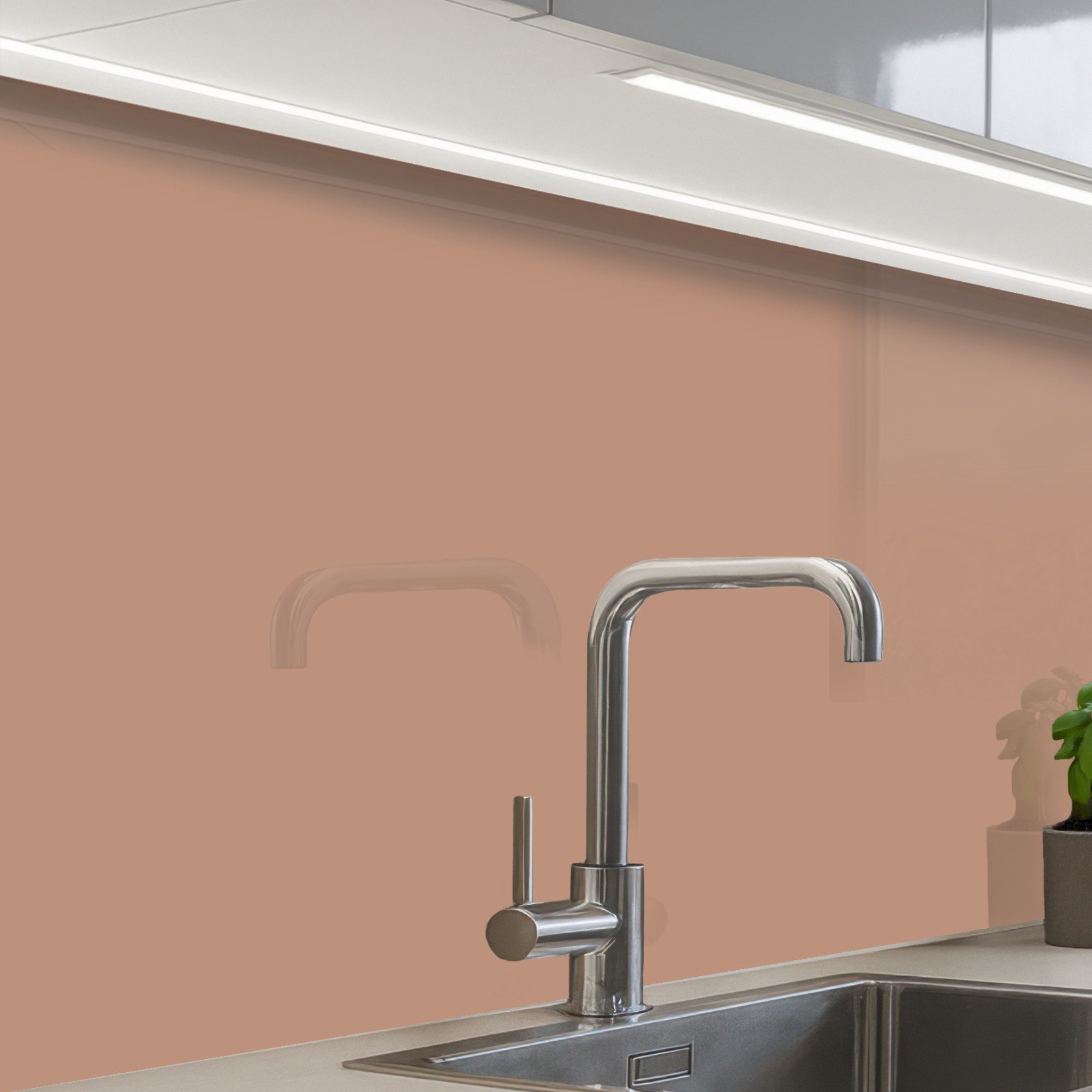 KitchenYeah Küchenrückwand Muster selbstklebend (keine Folie) Beige - Farbe - Rosa, (1-tlg), Spritzschutz, Küche, Rückwand, Küchenwand, Küchenfront, 30x20 cm