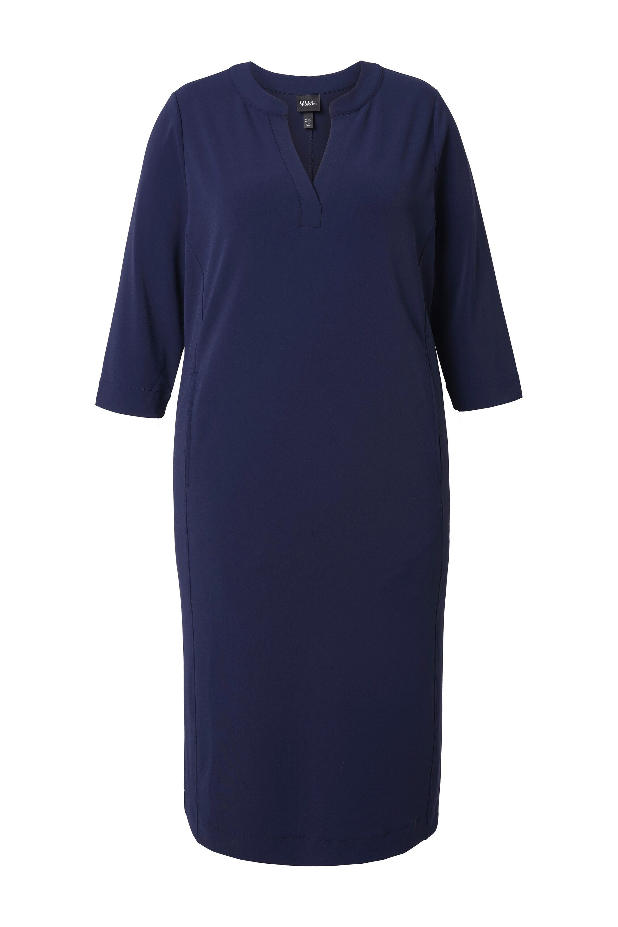 Ulla Popken Jerseykleid Kleid Tunika-Ausschnitt 3/4-Arm günstig online kaufen