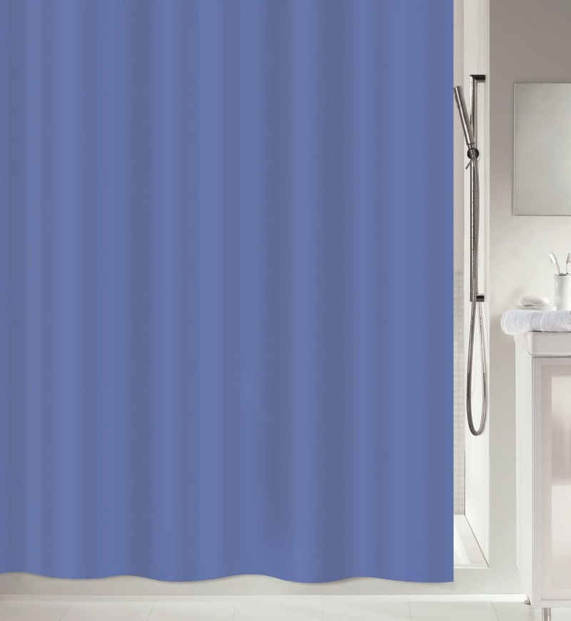 spirella Duschvorhang »ATLAS« Breite 120 cm, Premium Textil-Duschvorhang, 100% Polyester, wasserabweisend, Anti-Schimmel-Effekt, waschbar 40°, uni, Farbe blau, Größe 120 x 200 cm