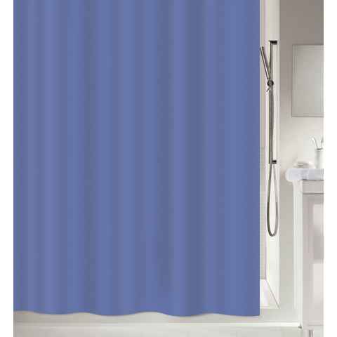 spirella Duschvorhang ATLAS Breite 120 cm, Premium Textil-Duschvorhang, 100% Polyester, wasserabweisend, Anti-Schimmel-Effekt, waschbar 40°, uni, Farbe blau, Größe 120 x 200 cm