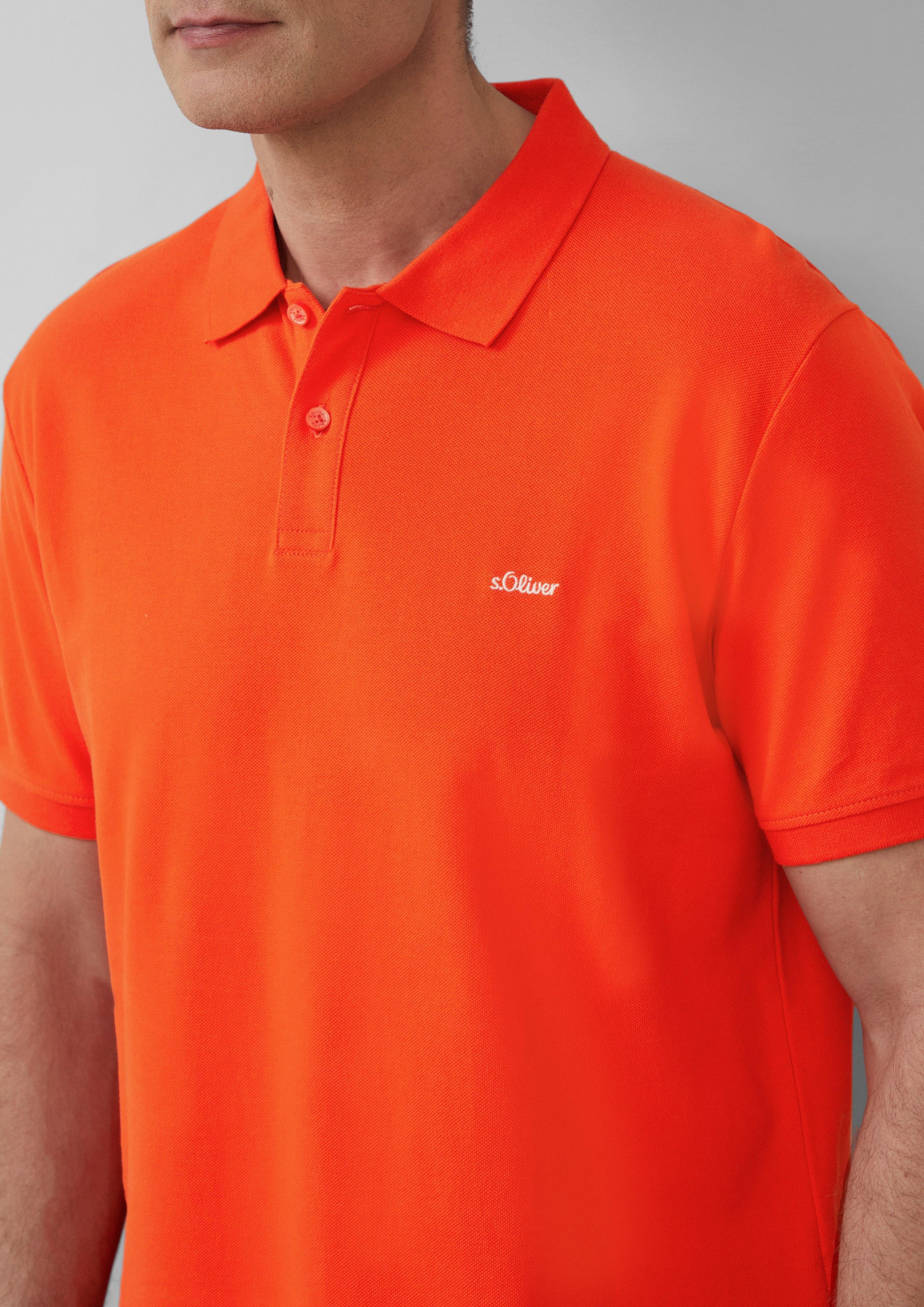s.Oliver Kurzarmshirt Poloshirt aus Baumwollpiqué Stickerei günstig online kaufen