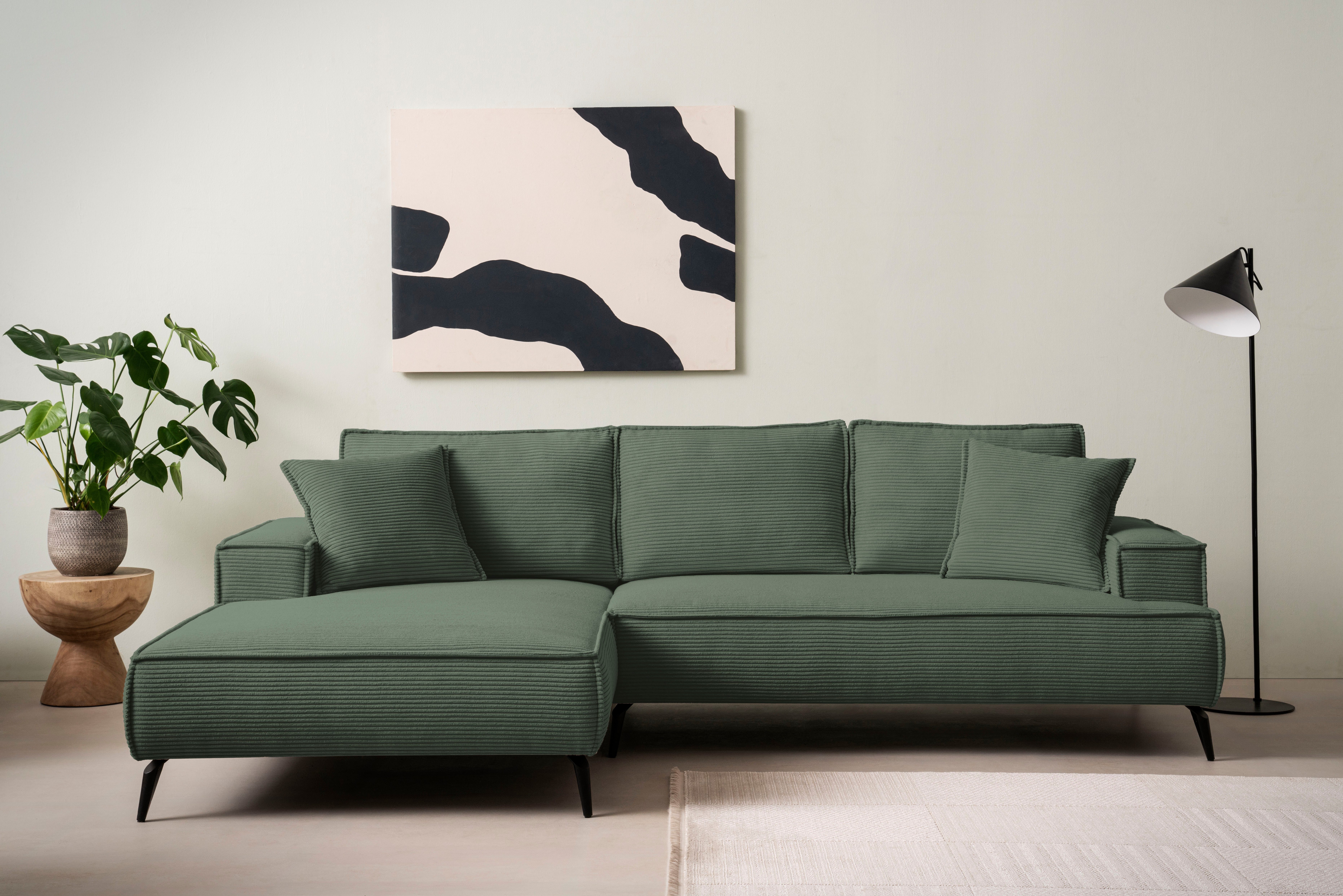 Home affaire Ecksofa "TVINNU, L-Form, 275cm, in Cord und Leinenoptik" wahlw günstig online kaufen