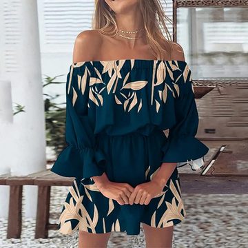 FIDDY Unterkleid Sexy, schlankmachendes Kleid mit Blütenblattärmeln und einer Schulter